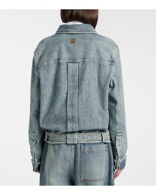 Loewe Blue Draped Belted Denim Shirt