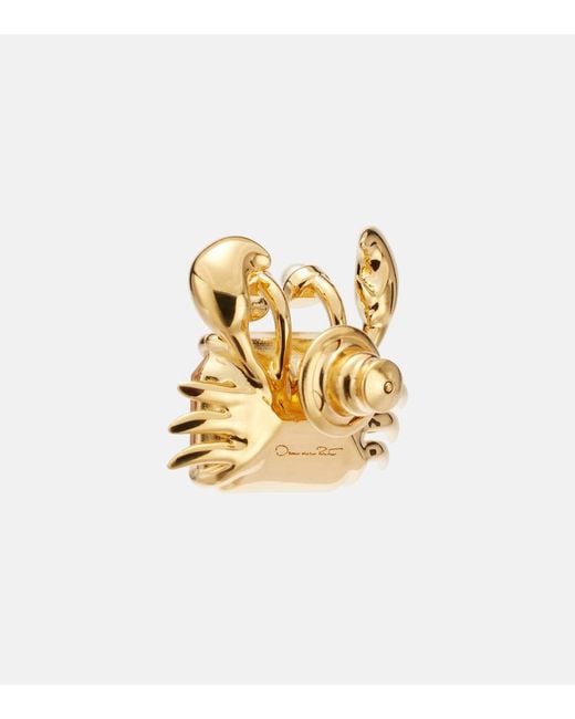 Oscar de la Renta Metallic Crab Embellished Earrings