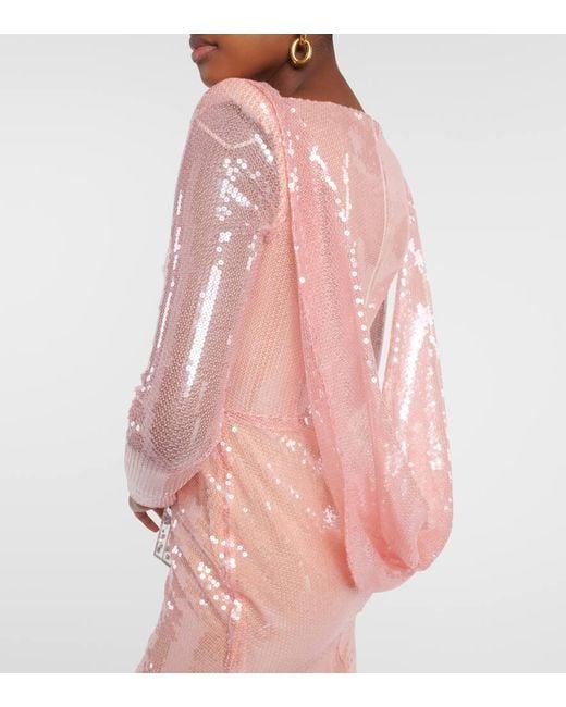 Alex Perry Sequined Gown in Pink Lyst