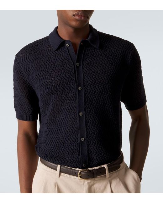 Ralph Lauren Blue Chevron Cotton Polo Shirt for men