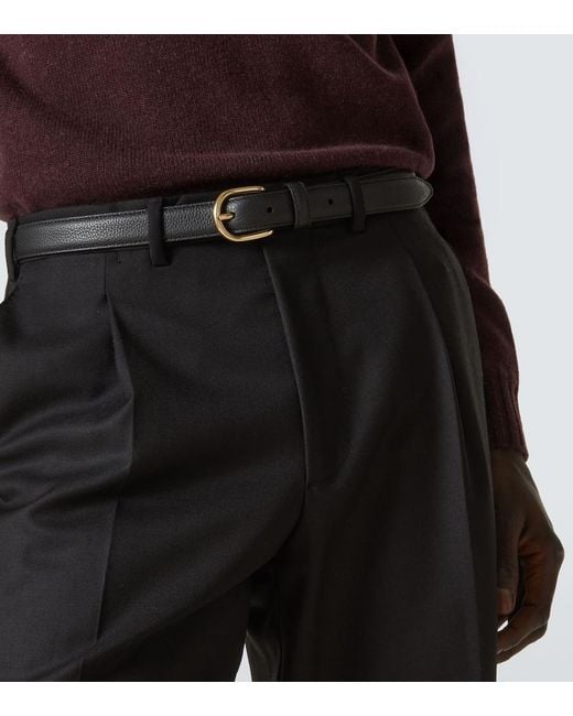Saman Amel Black Cardon Leather Belt for men