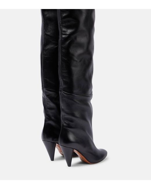 Proenza Schouler Black Cone Leather Over-The-Knee Boots