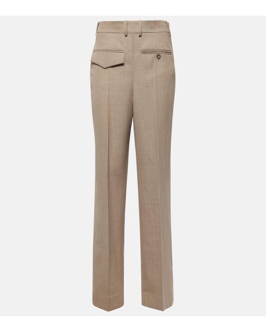 Pantalon droit en laine vierge Victoria Beckham en coloris Natural