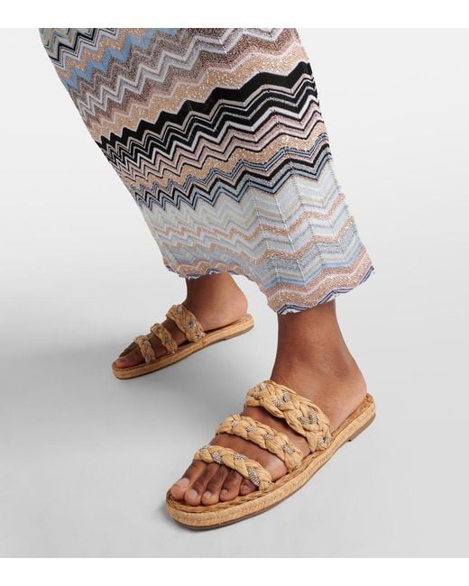 Aquazzura Brown Costiera Embellished Raffia Sandals