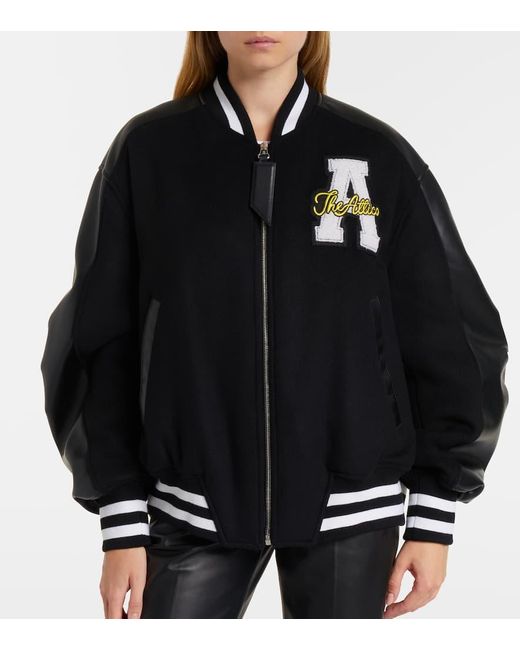 The Attico Black Wool-Blend Fleece Blouson