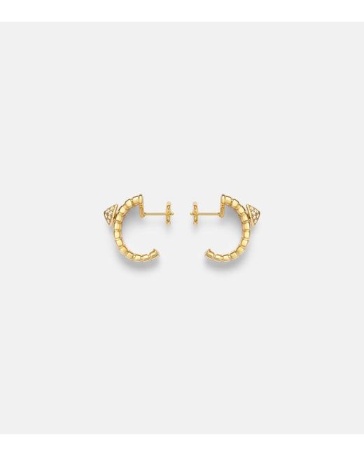 BVLGARI Metallic Tubogas 18Kt Earrings With Diamonds