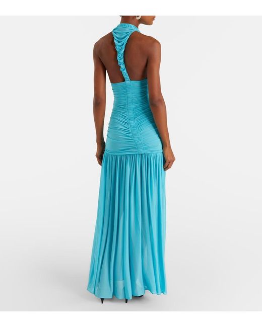 Christopher Esber Blue Orion Ruched Jersey Maxi Dress