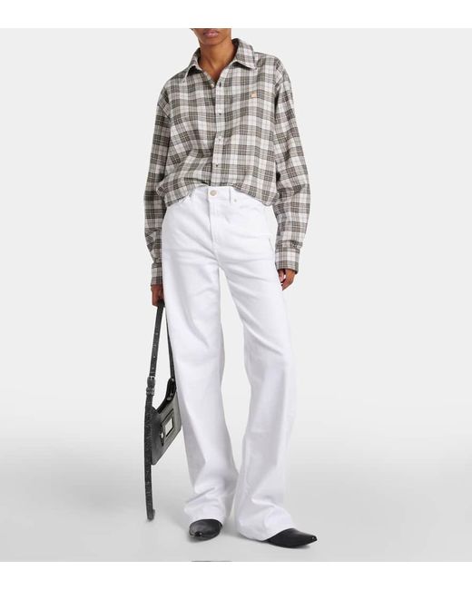 AG Jeans White New Baggy Wide High-Rise Wide-Leg Jeans