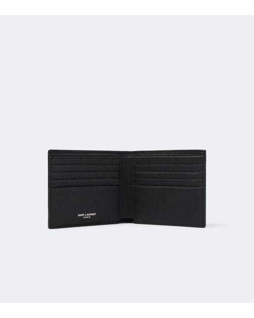 Saint Laurent Black Tiny Cassandre East/West Leather Wallet for men