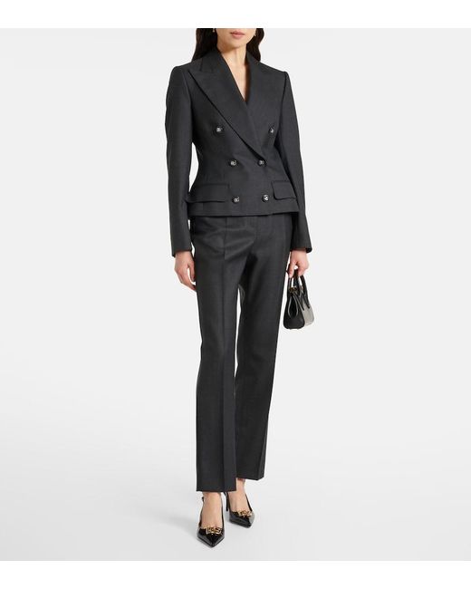 Dolce & Gabbana Gray Wool Slim Pants