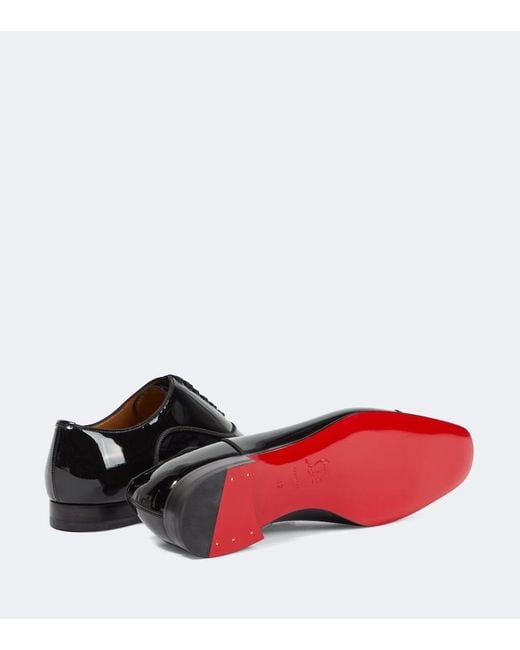 Christian Louboutin Black Greggo Patent Leather Oxford Shoes for men