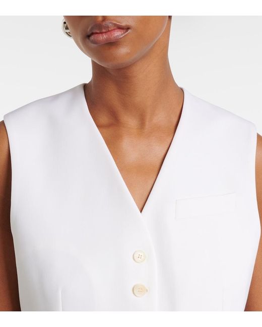 Stella McCartney White Cropped Wool Vest