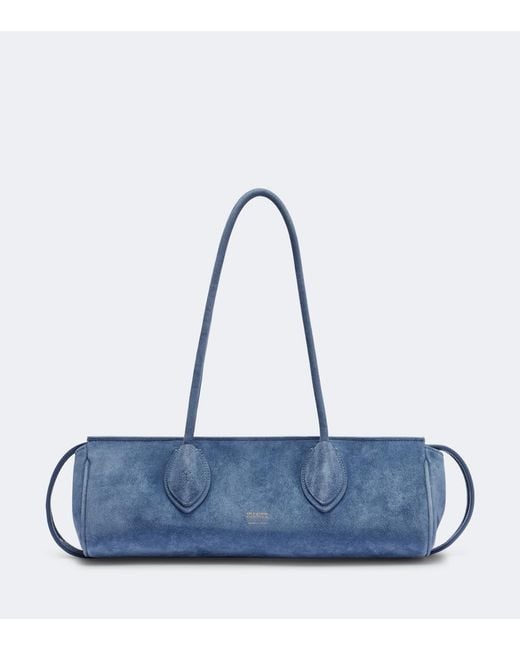 Khaite Blue Donna Medium Suede Shoulder Bag