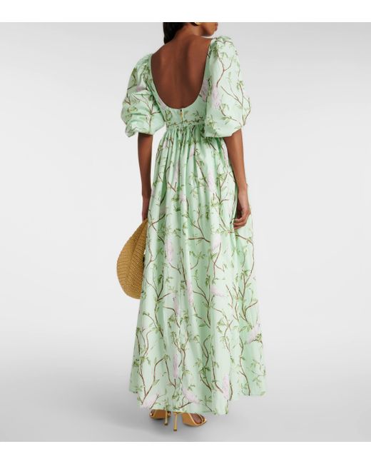 Robe longue Vivianne Cacatua en coton Agua Bendita en coloris Green