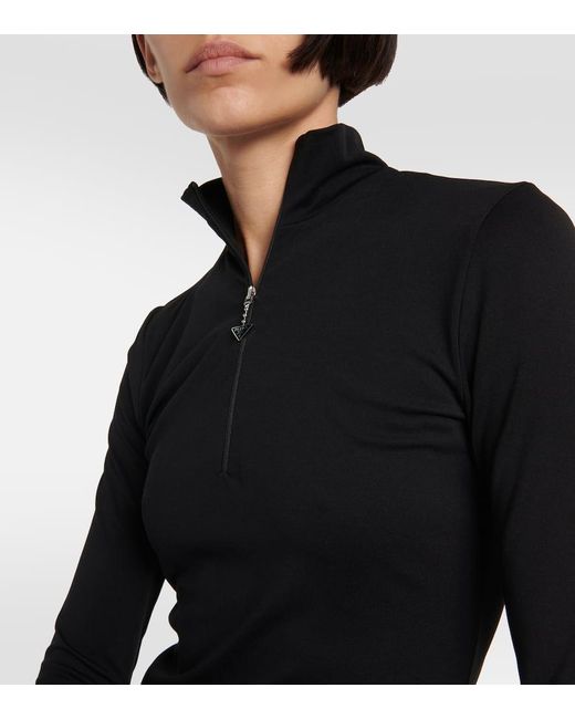 Pull A Col Roule A Ornements Prada en coloris Black