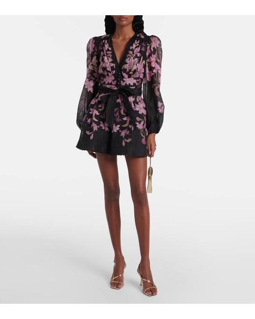 Zimmermann Purple Bedruckte Bluse Dawning