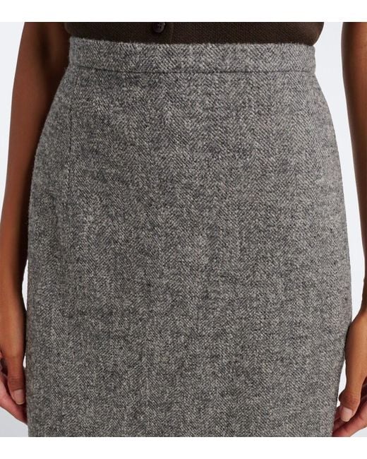 Magda Butrym Gray Wool And Cashmere-Blend Midi Skirt