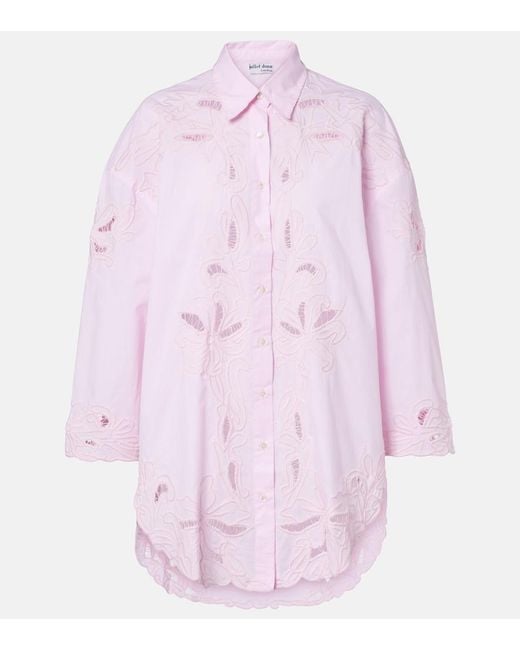 Juliet Dunn Pink Oversized Cotton Top