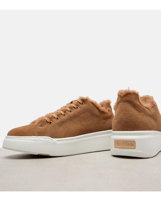 Max Mara Brown Tmaxi Suede Platform Sneakers