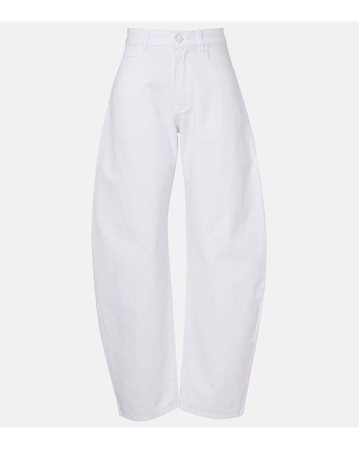 Alaïa White Barrel-Leg Jeans