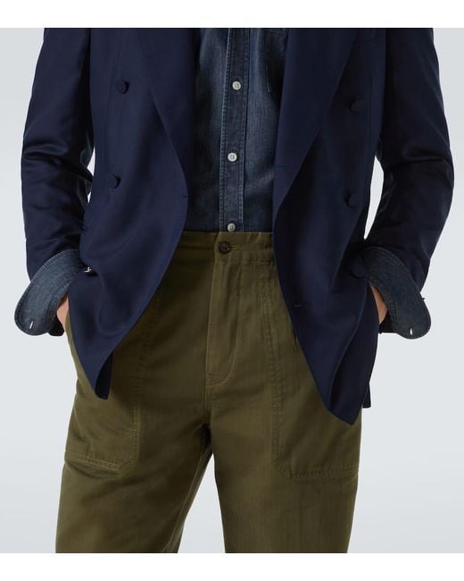 Dunhill Gerade Hose Aus Baumwolle in Green für Herren