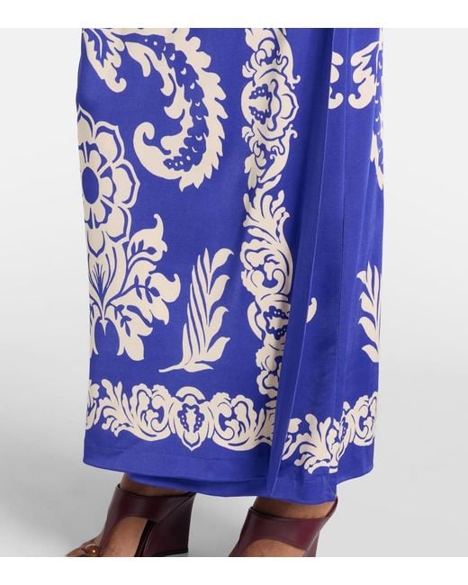 Etro Blue Bedrucktes Maxikleid