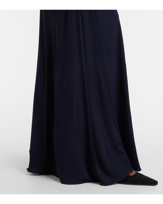 Alaïa Blue Off-Shoulder Jersey Maxi Dress
