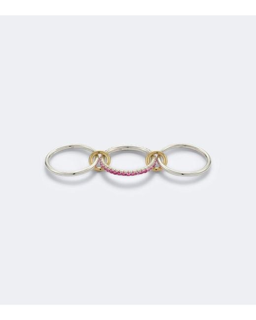 Spinelli Kilcollin White Tigris Sterling And 18Kt Ring With Sapphires