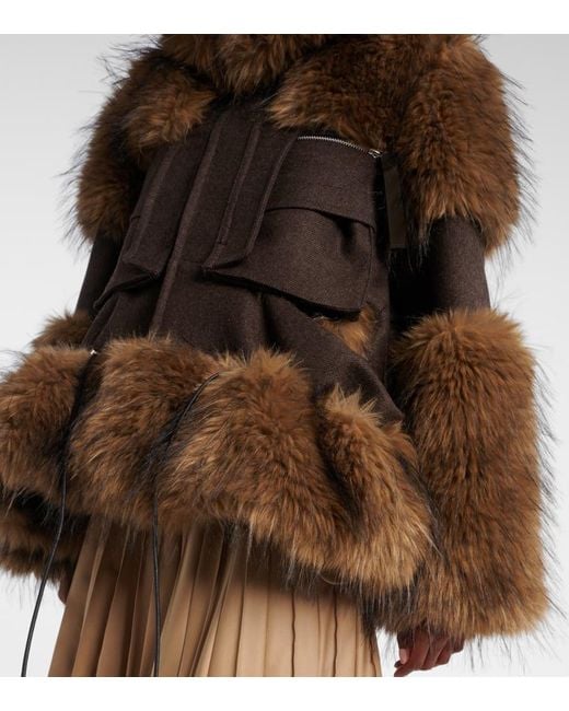 Sacai Brown Wool Blouson