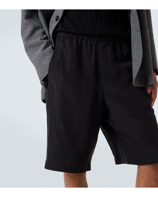 Giorgio Armani Black Canvas Bermuda Shorts for men