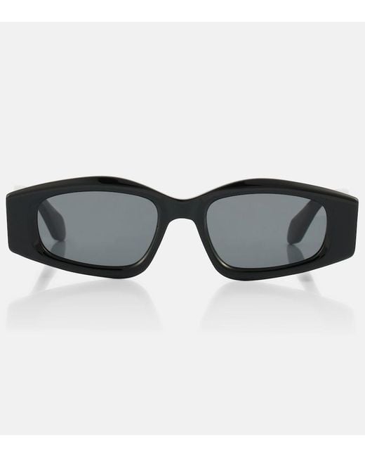 Alaïa Black Logo Rectangular Sunglasses