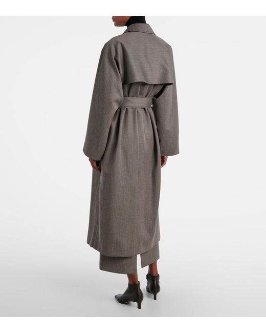 The Row Gray Rhydian Virgin Wool Gabardine Trench Coat