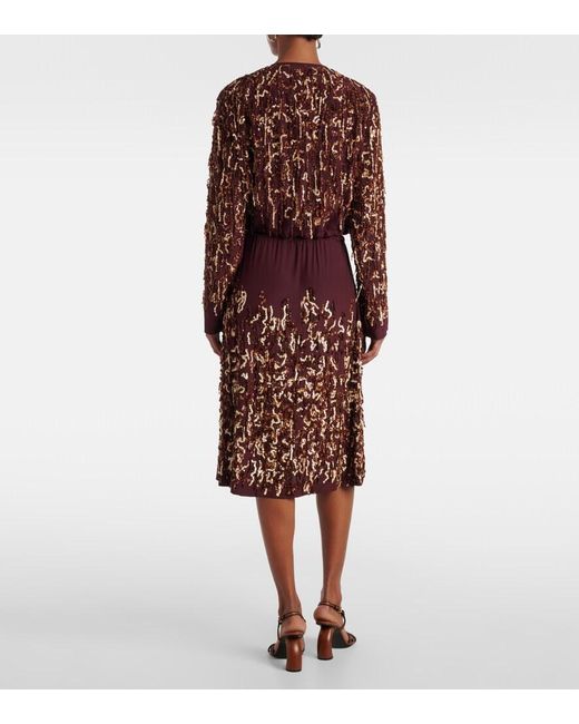 Dries Van Noten Red Sequined Silk Jacket