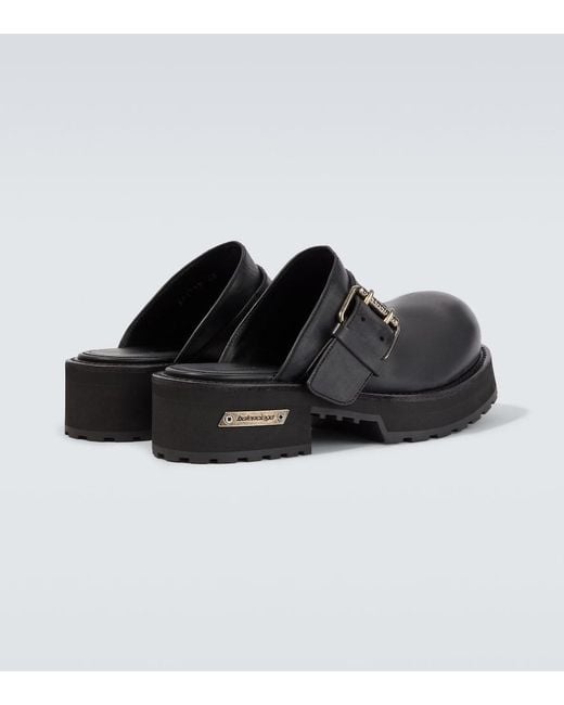 Balenciaga Black Venom Leather Mules for men