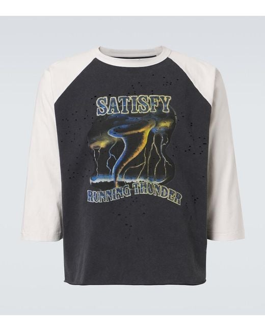 Satisfy Gray Mothtech Printed Cotton T-Shirt for men