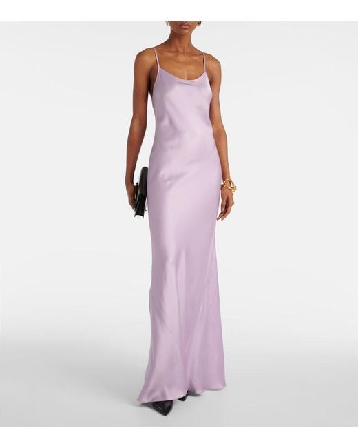 Victoria Beckham Purple Satin Gown