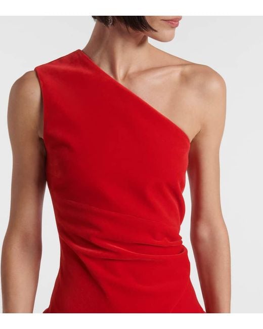 Patou Red One-Shoulder-Minikleid Aus Baumwolle