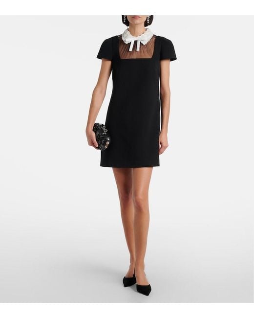Self-Portrait Black Crystal-Embellished Floral Satin Clutch