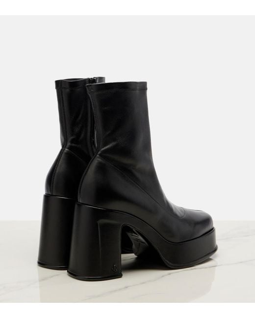Jimmy Choo Black Hadi Leather Ankle Boots