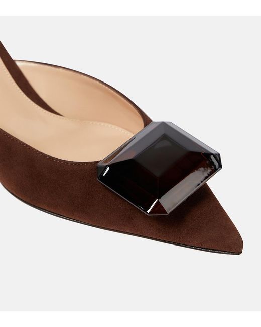 Gianvito Rossi Brown Jaipur Suede Mules
