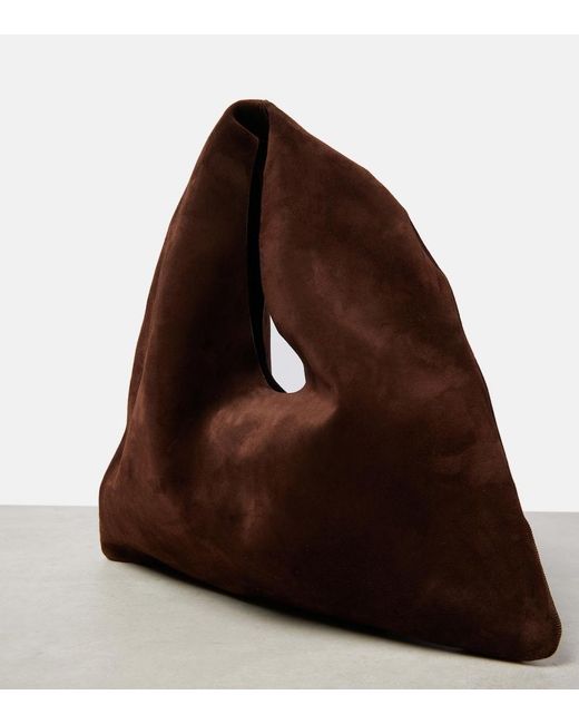 The Row Brown Bindle Small Suede Tote Bag