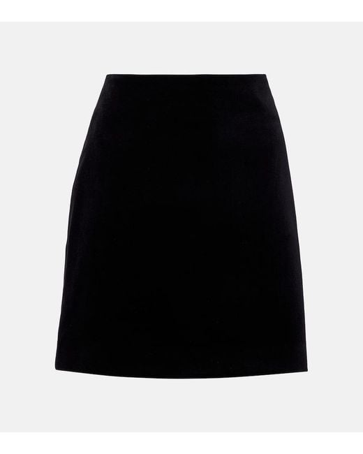 Blazé Milano Black Coci Cotton Velvet Miniskirt