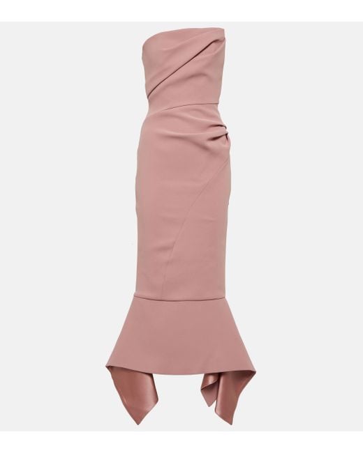 Maticevski Pink Suffix Off-shoulder Crepe Gown