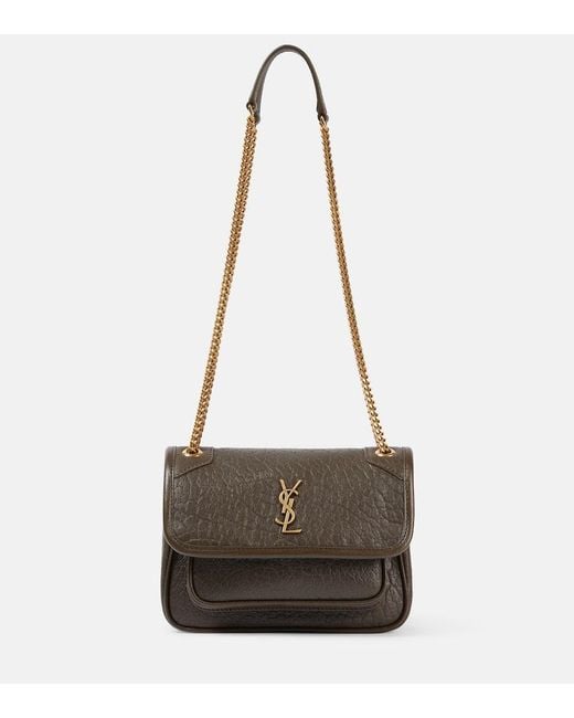 Saint Laurent Natural Schultertasche Niki Mini Aus Leder