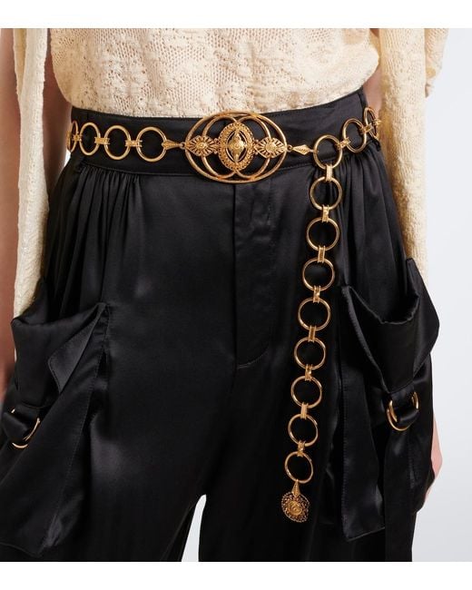 Chloé White Amulet Logo Belt