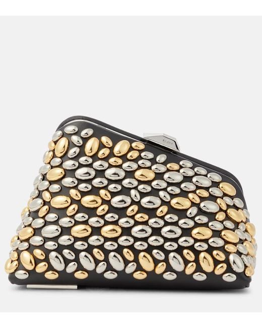 The Attico Black Midnight Mini Embellished Clutch