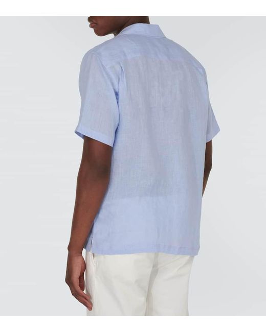 Camicia Maitan in lino di Orlebar Brown in Blue da Uomo