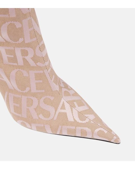Versace Pink Allover Knee-high Boots