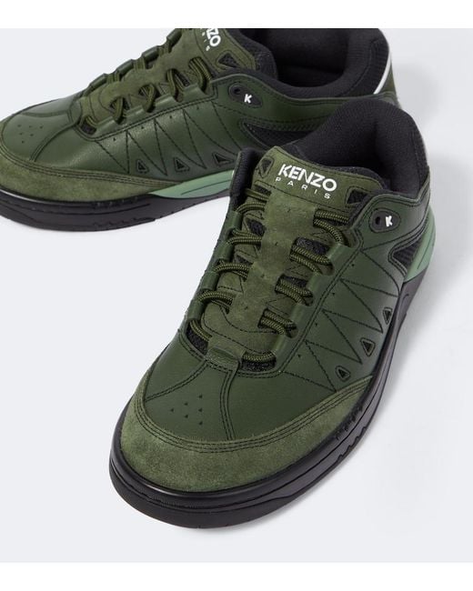 KENZO Green Pxt Leather Sneakers for men