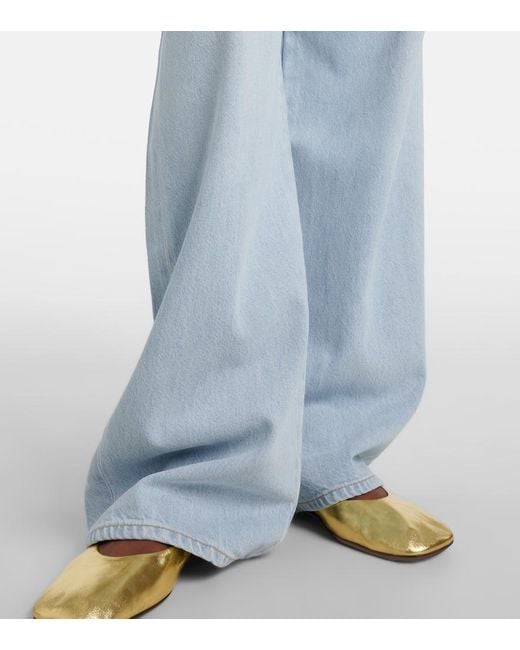 Citizens of Humanity Blue Brynn Low-Rise Wide-Leg Jeans